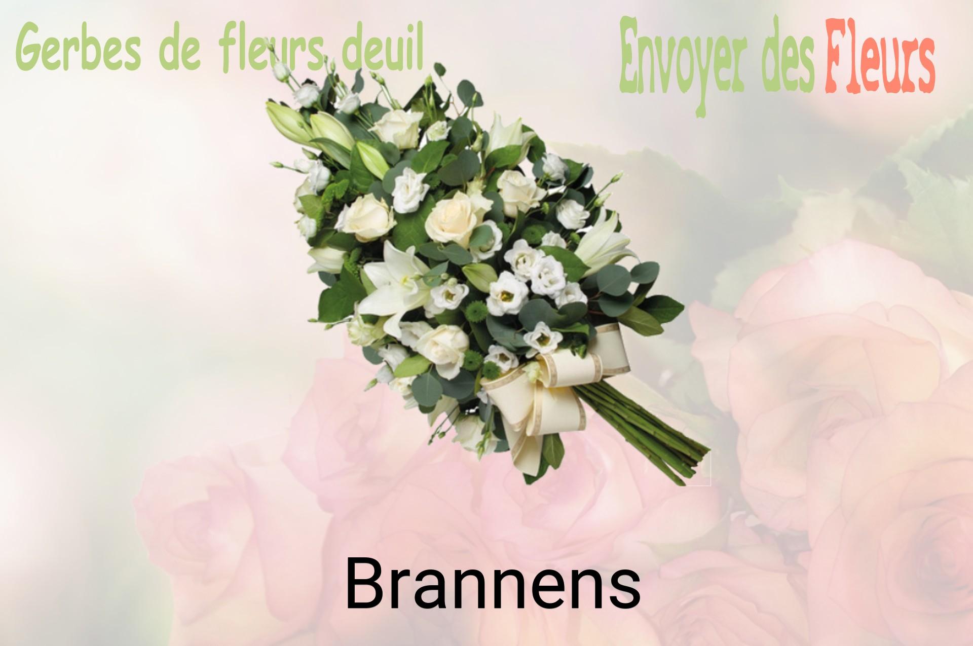Gerbe de fleurs de deuil livrée à Brannens